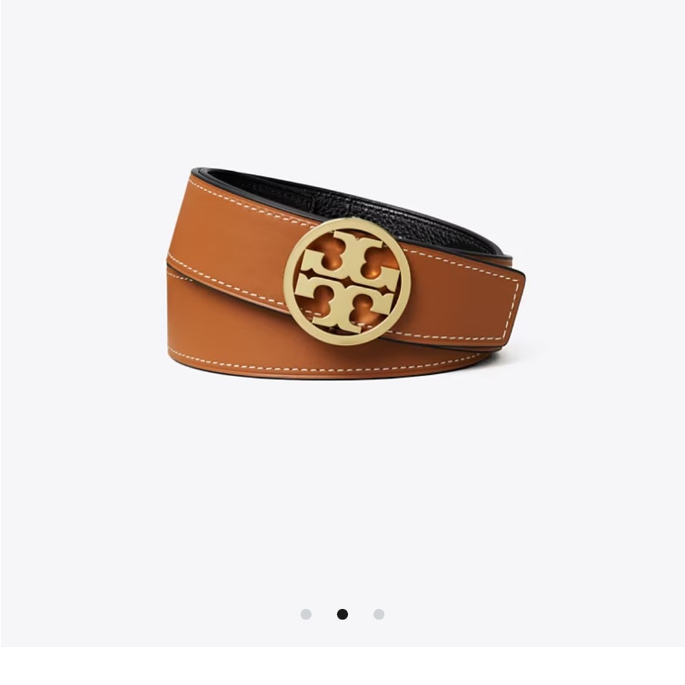 Tory Burch Black Belt with Gold Emblem - Picture 2 of 3